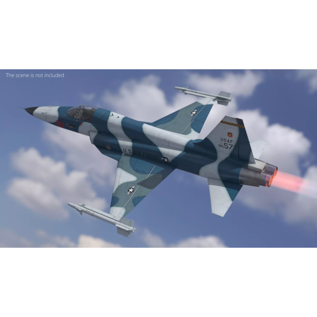 Northrop F-5 3D Model – High Poly Military Aircraft, FBX - View 4