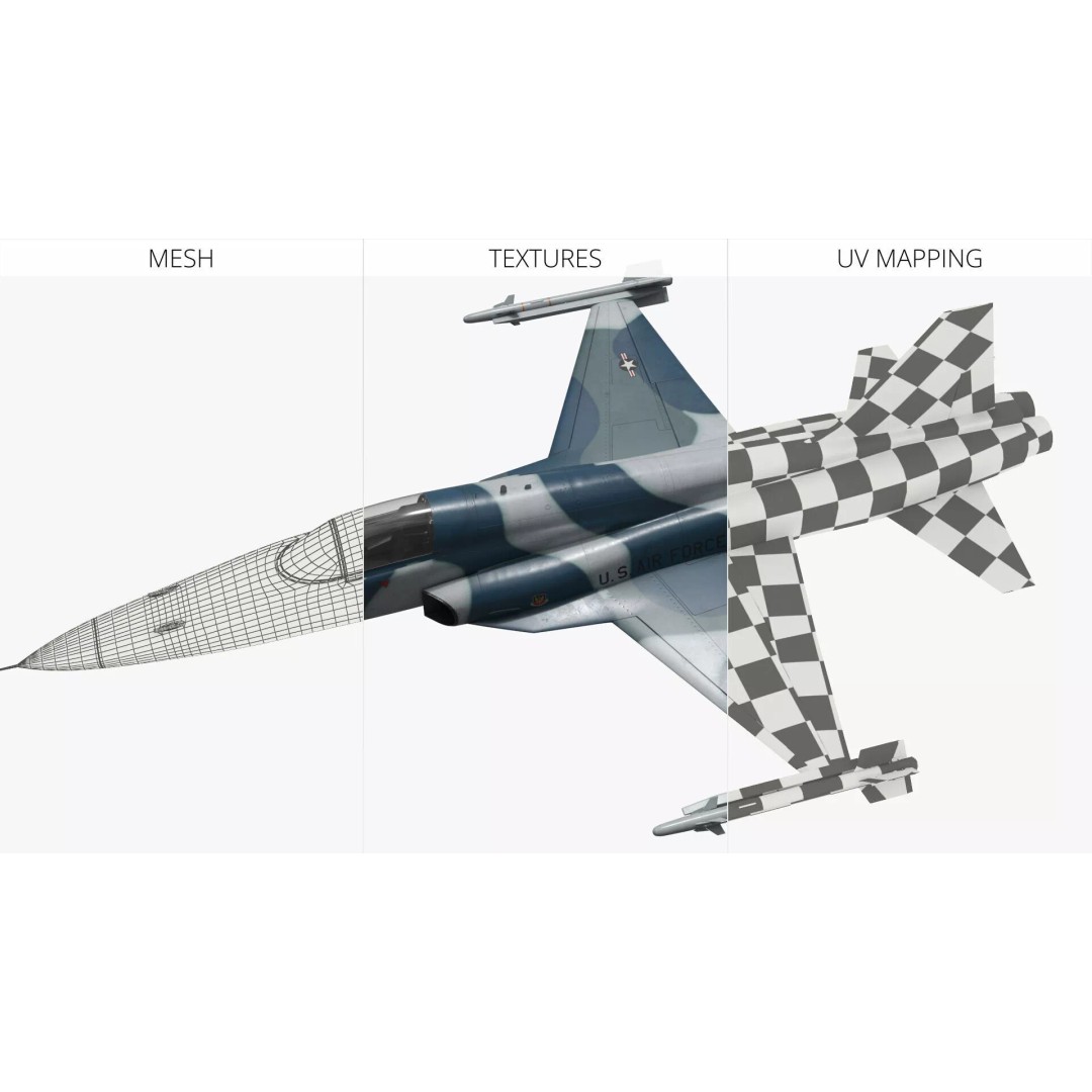 Northrop F-5 3D Model – High Poly Military Aircraft, FBX - View 9