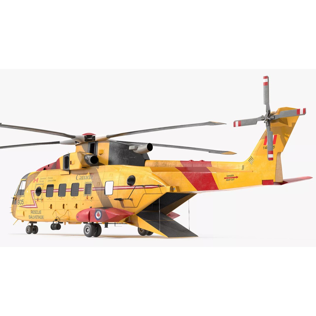 AgustaWestland CH149 Cormorant Rescue Helicopter 3D Model – Rigged PBR Asset - View 11