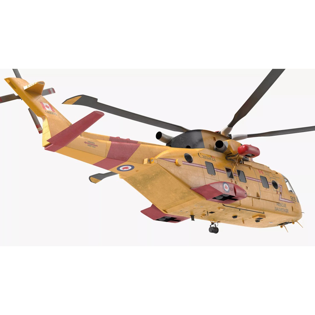 AgustaWestland CH149 Cormorant Rescue Helicopter 3D Model – Rigged PBR Asset - View 13