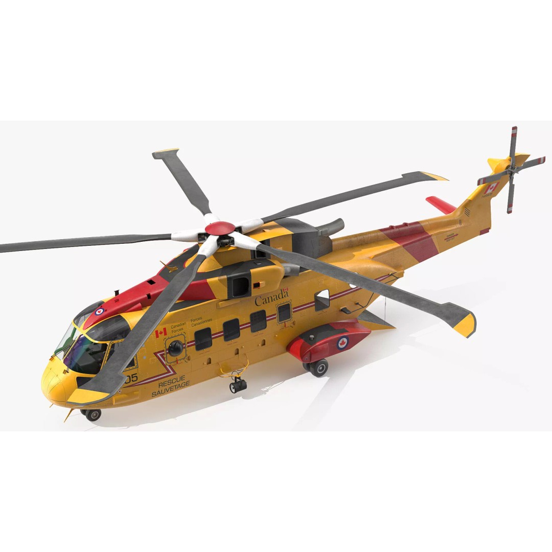 AgustaWestland CH149 Cormorant Rescue Helicopter 3D Model – Rigged PBR Asset - View 14