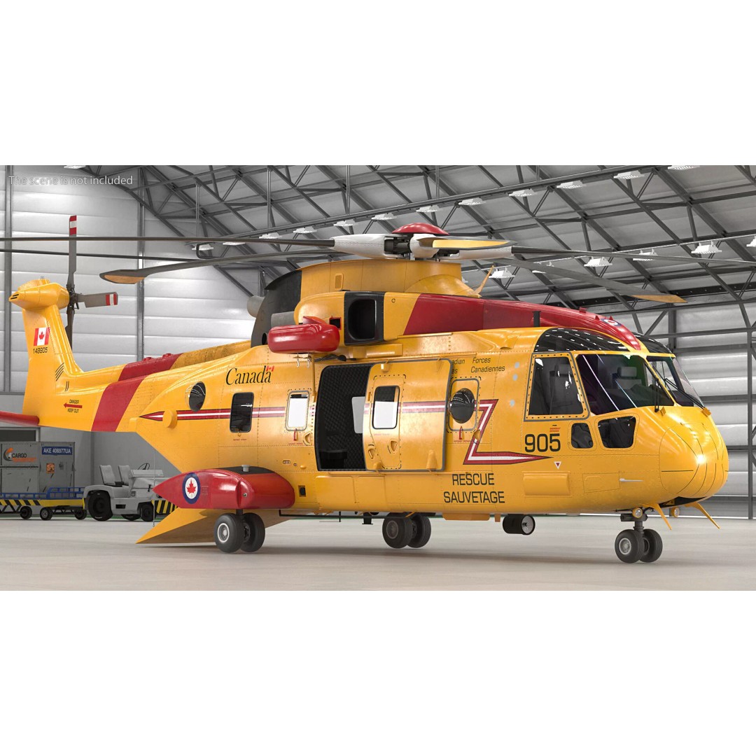 AgustaWestland CH149 Cormorant Rescue Helicopter 3D Model – Rigged PBR Asset - View 2