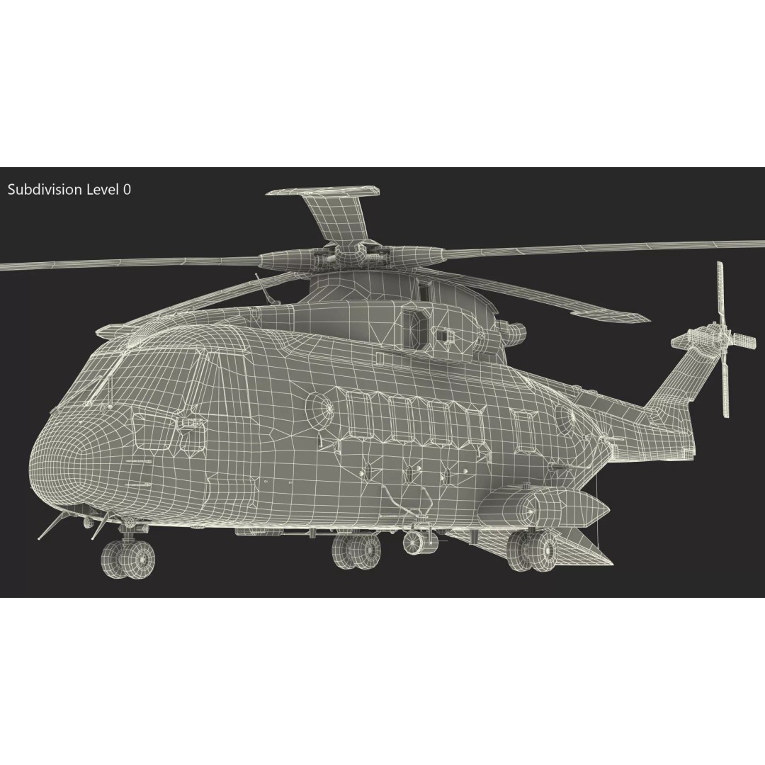 AgustaWestland CH149 Cormorant Rescue Helicopter 3D Model – Rigged PBR Asset - View 32