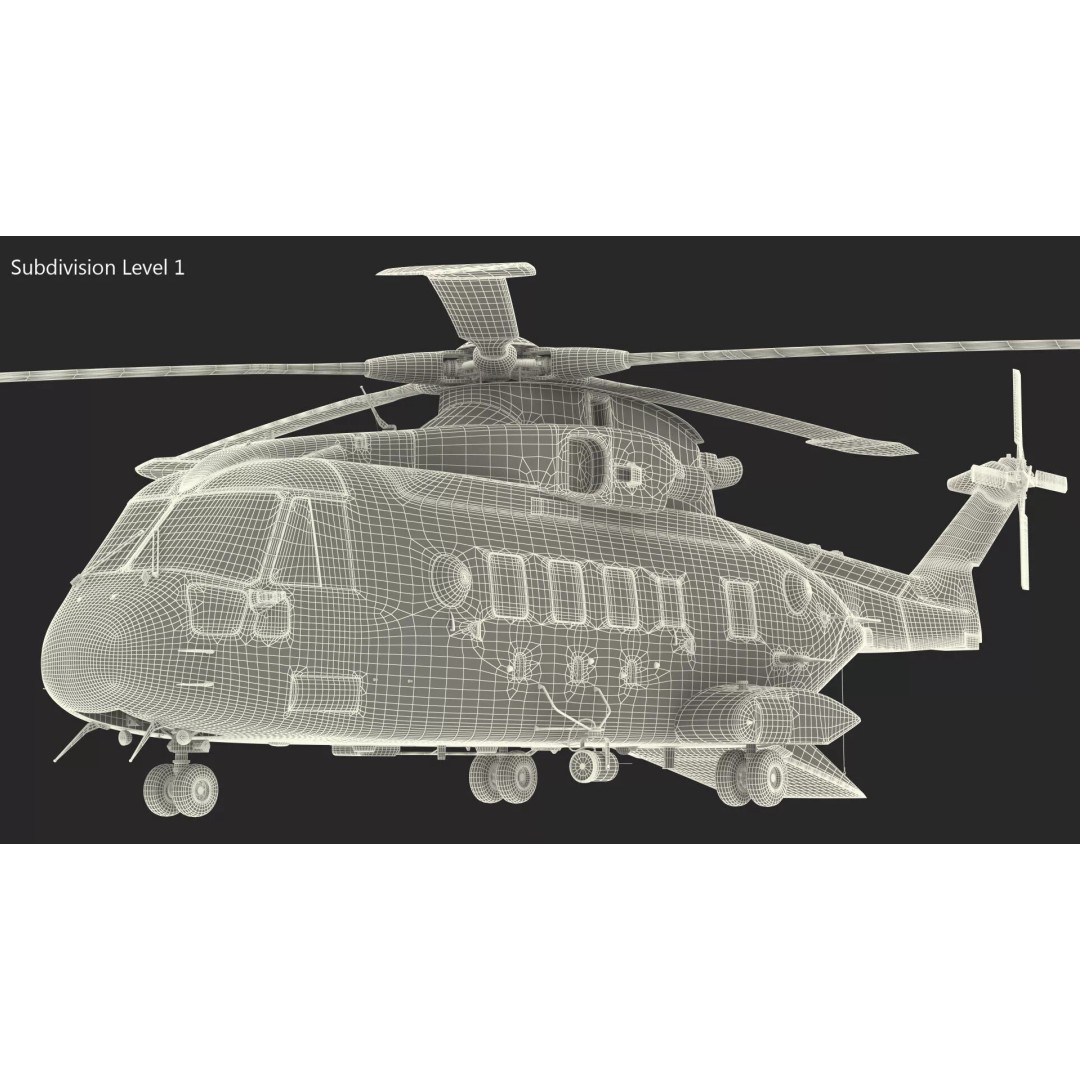 AgustaWestland CH149 Cormorant Rescue Helicopter 3D Model – Rigged PBR Asset - View 33