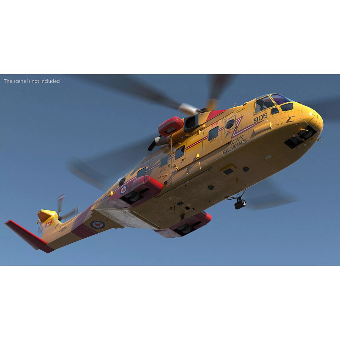 AgustaWestland CH149 Cormorant Rescue Helicopter 3D Model – Rigged PBR Asset - View 4