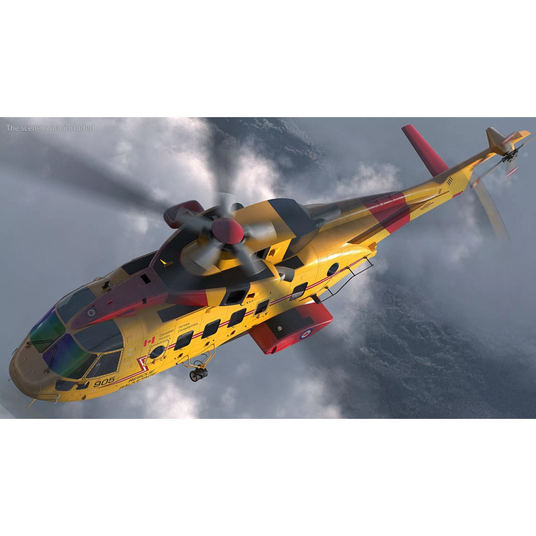 AgustaWestland CH149 Cormorant Rescue Helicopter 3D Model – Rigged PBR Asset - View 5