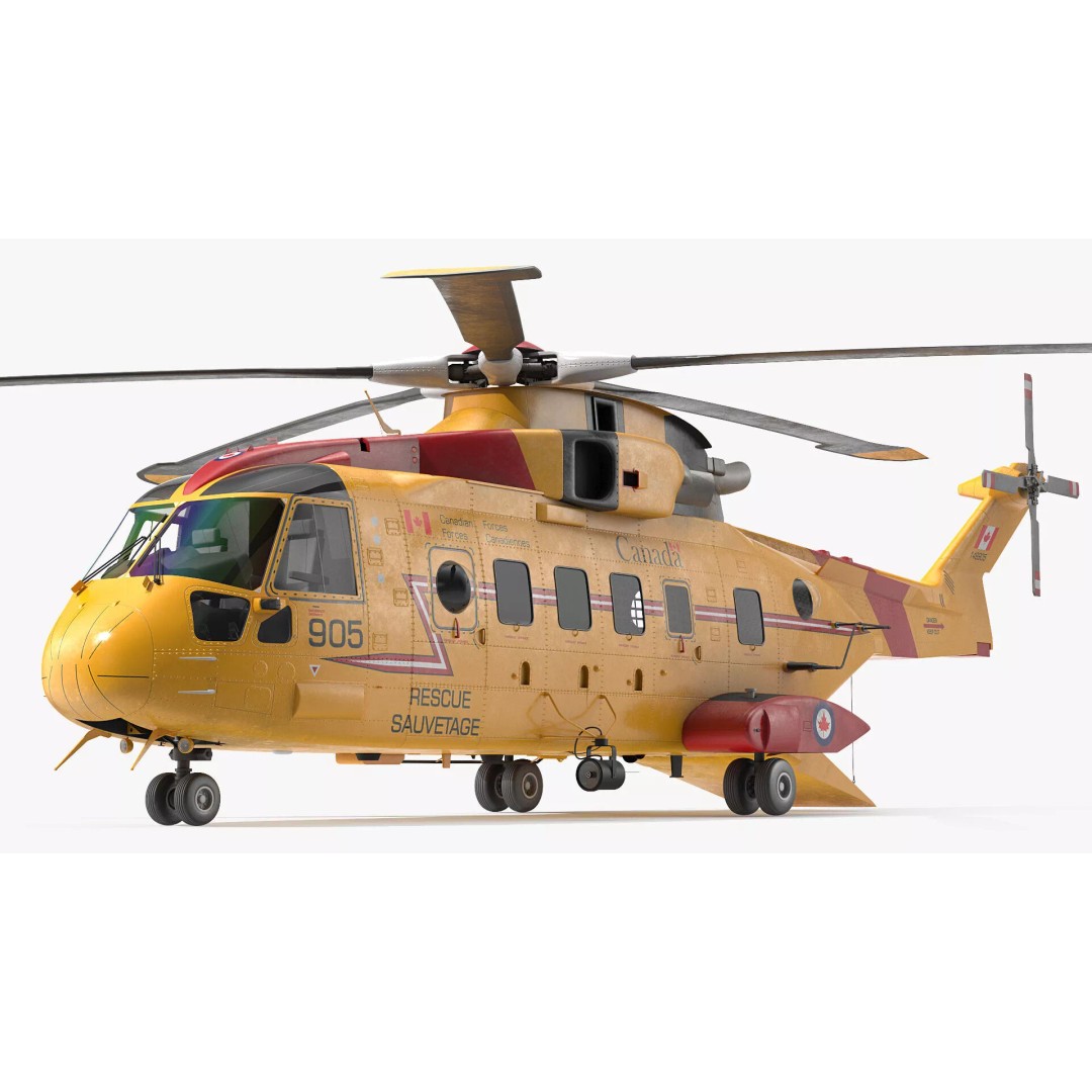 AgustaWestland CH149 Cormorant Rescue Helicopter 3D Model – Rigged PBR Asset - View 7