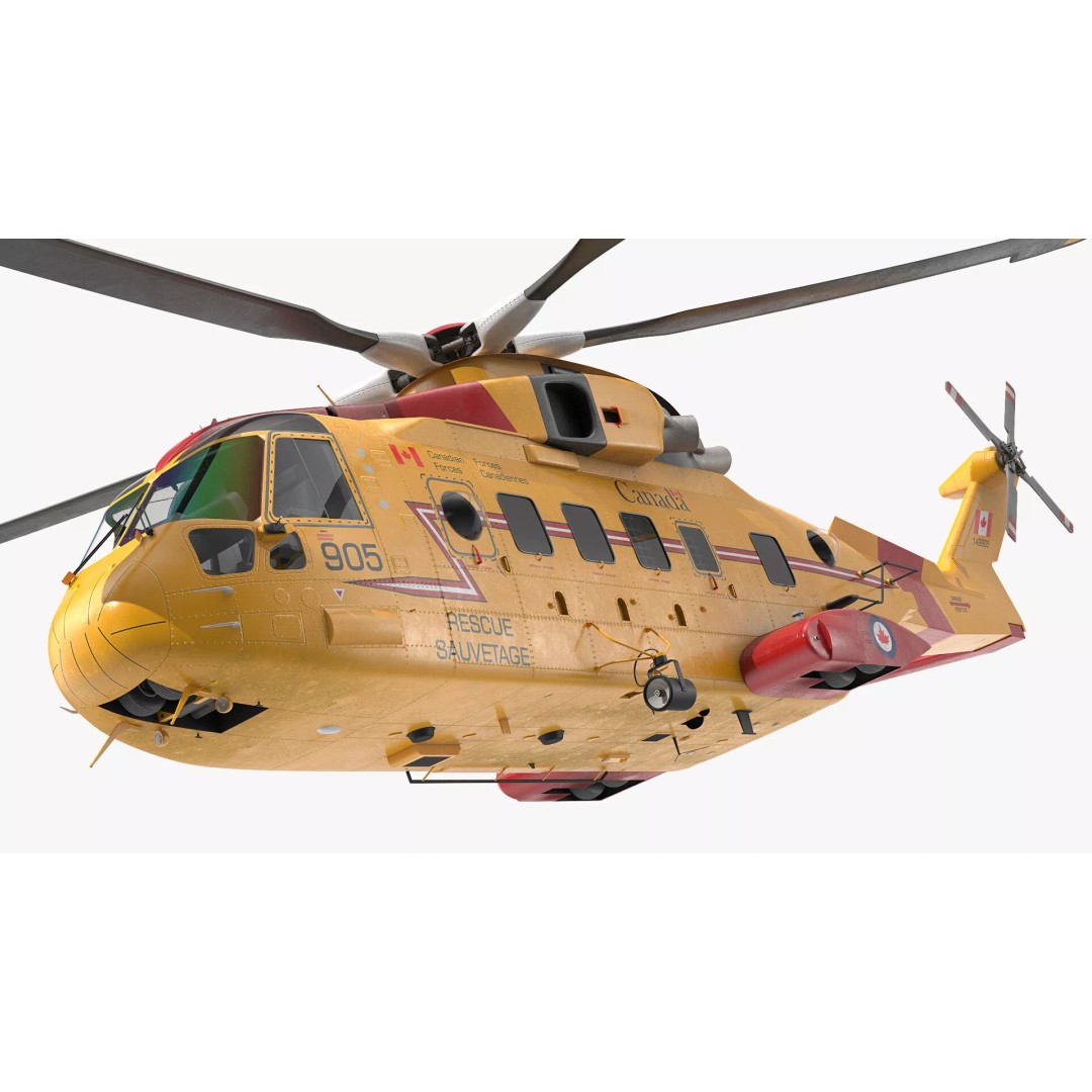 AgustaWestland CH149 Cormorant Rescue Helicopter 3D Model – Rigged PBR Asset - View 8