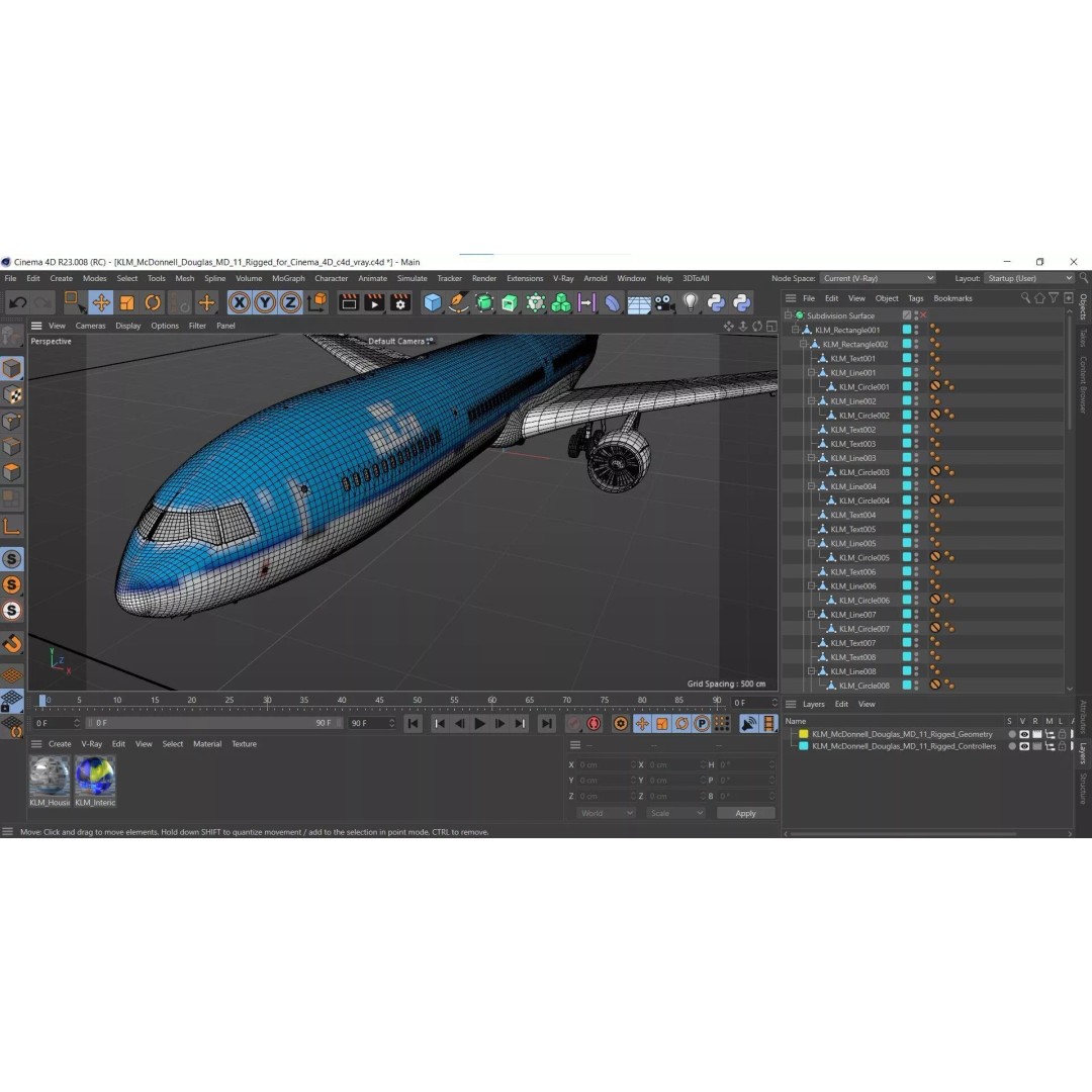 KLM McDonnell Douglas MD-11 3D Model – Rigged Aircraft for Cinema 4D - View 10