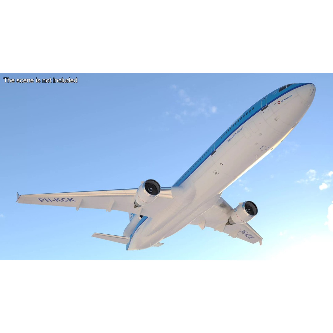 KLM McDonnell Douglas MD-11 3D Model – Rigged Aircraft for Cinema 4D - View 11