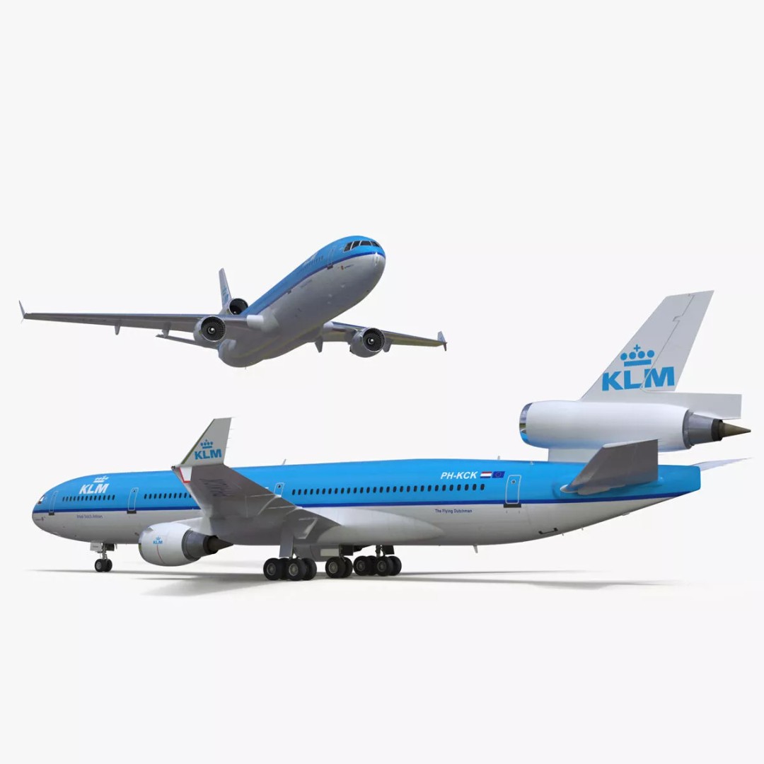 KLM McDonnell Douglas MD-11 3D Model – Rigged Aircraft for Cinema 4D - View 2