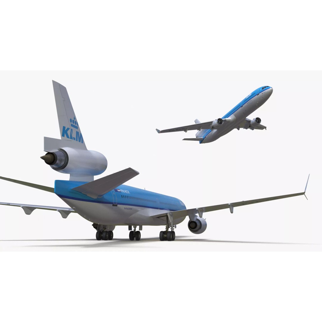 KLM McDonnell Douglas MD-11 3D Model – Rigged Aircraft for Cinema 4D - View 3