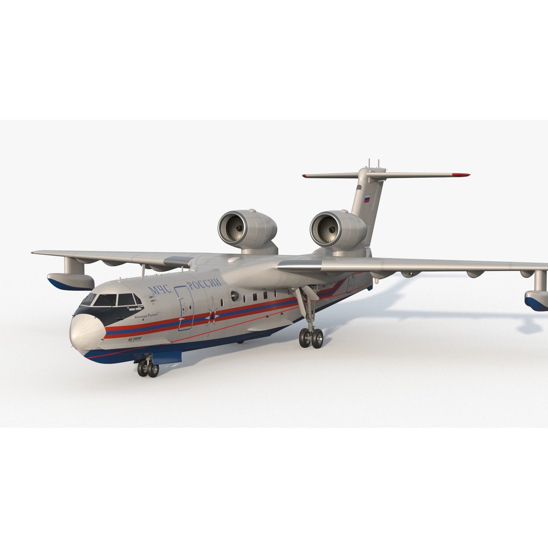 Beriev Be 200 Aircraft 3D Model – High Poly PBR Asset, FBX & OBJ Formats - View 10