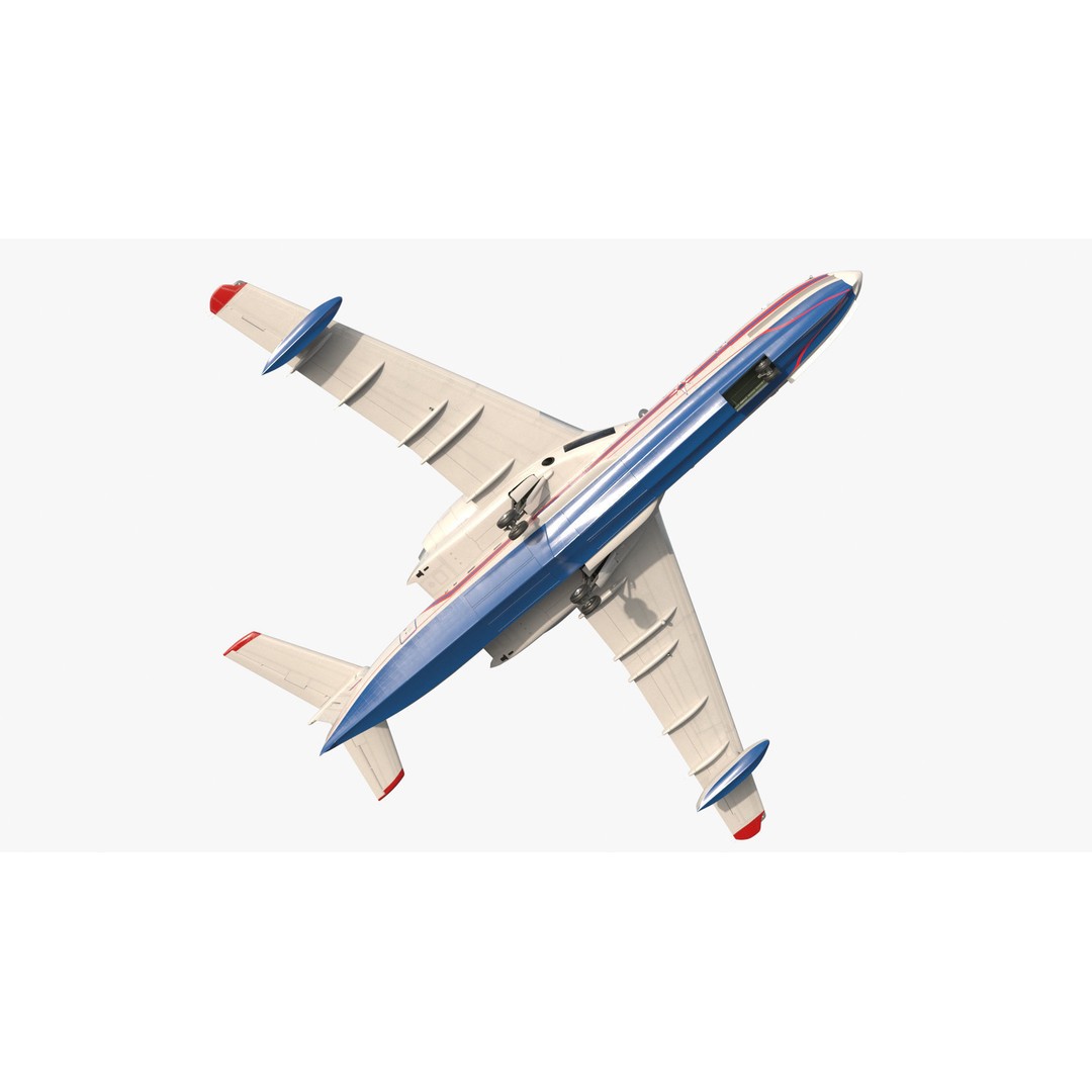 Beriev Be 200 Aircraft 3D Model – High Poly PBR Asset, FBX & OBJ Formats - View 12