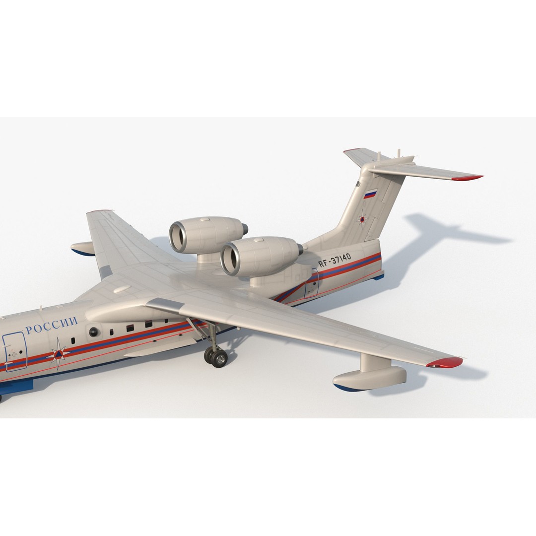Beriev Be 200 Aircraft 3D Model – High Poly PBR Asset, FBX & OBJ Formats - View 13