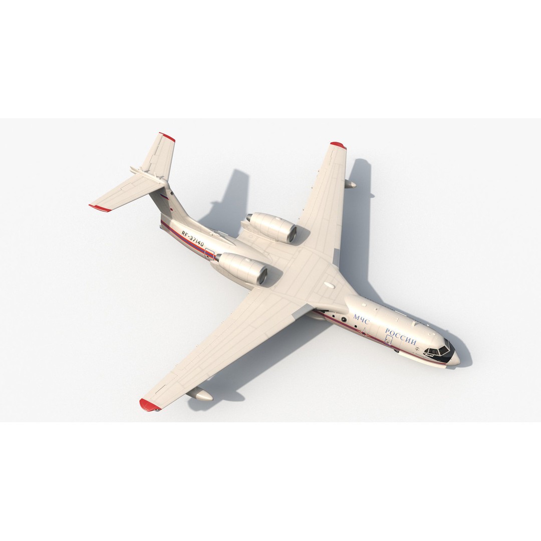 Beriev Be 200 Aircraft 3D Model – High Poly PBR Asset, FBX & OBJ Formats - View 14