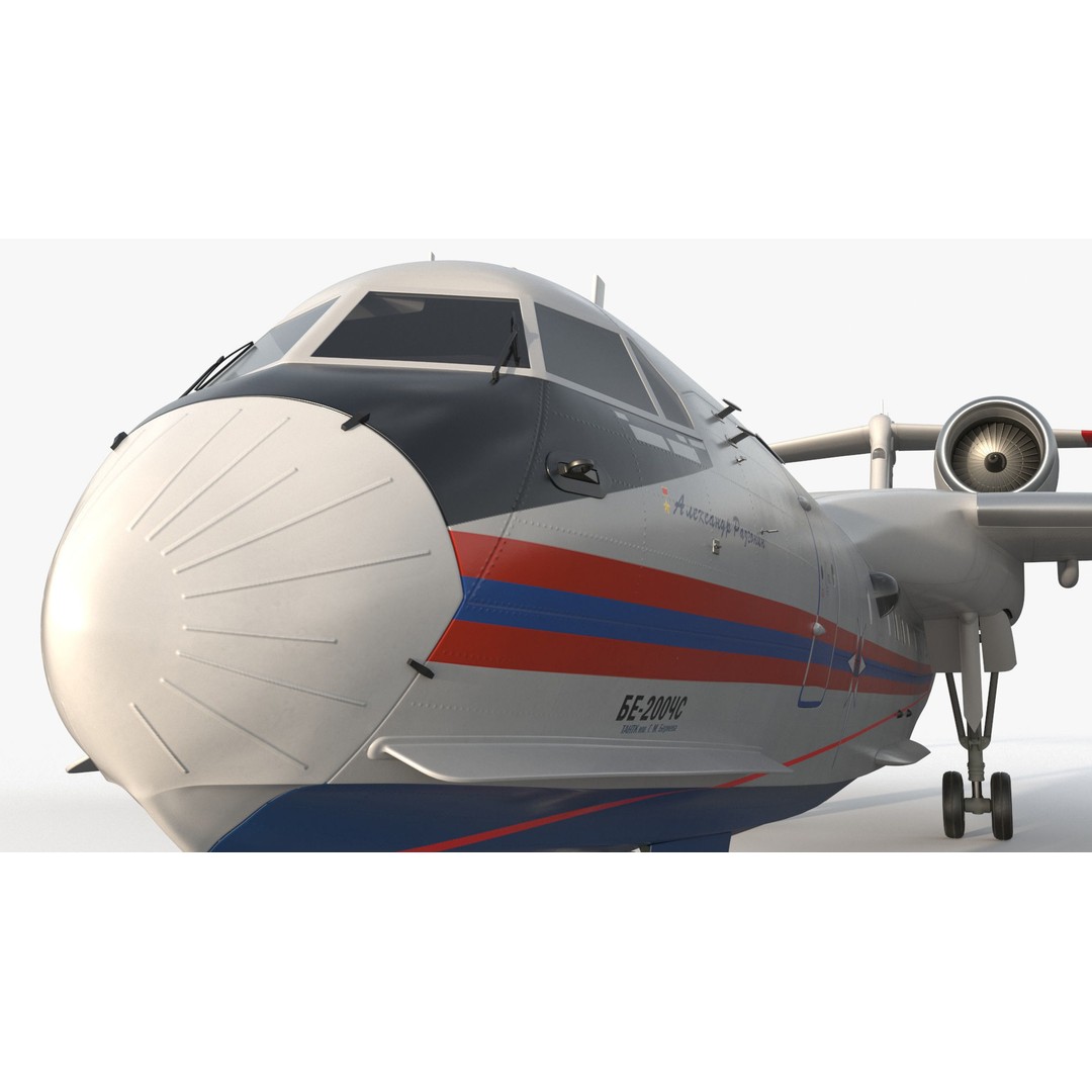 Beriev Be 200 Aircraft 3D Model – High Poly PBR Asset, FBX & OBJ Formats - View 15