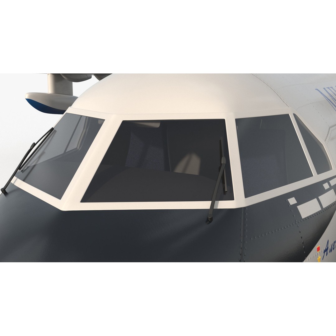 Beriev Be 200 Aircraft 3D Model – High Poly PBR Asset, FBX & OBJ Formats - View 16