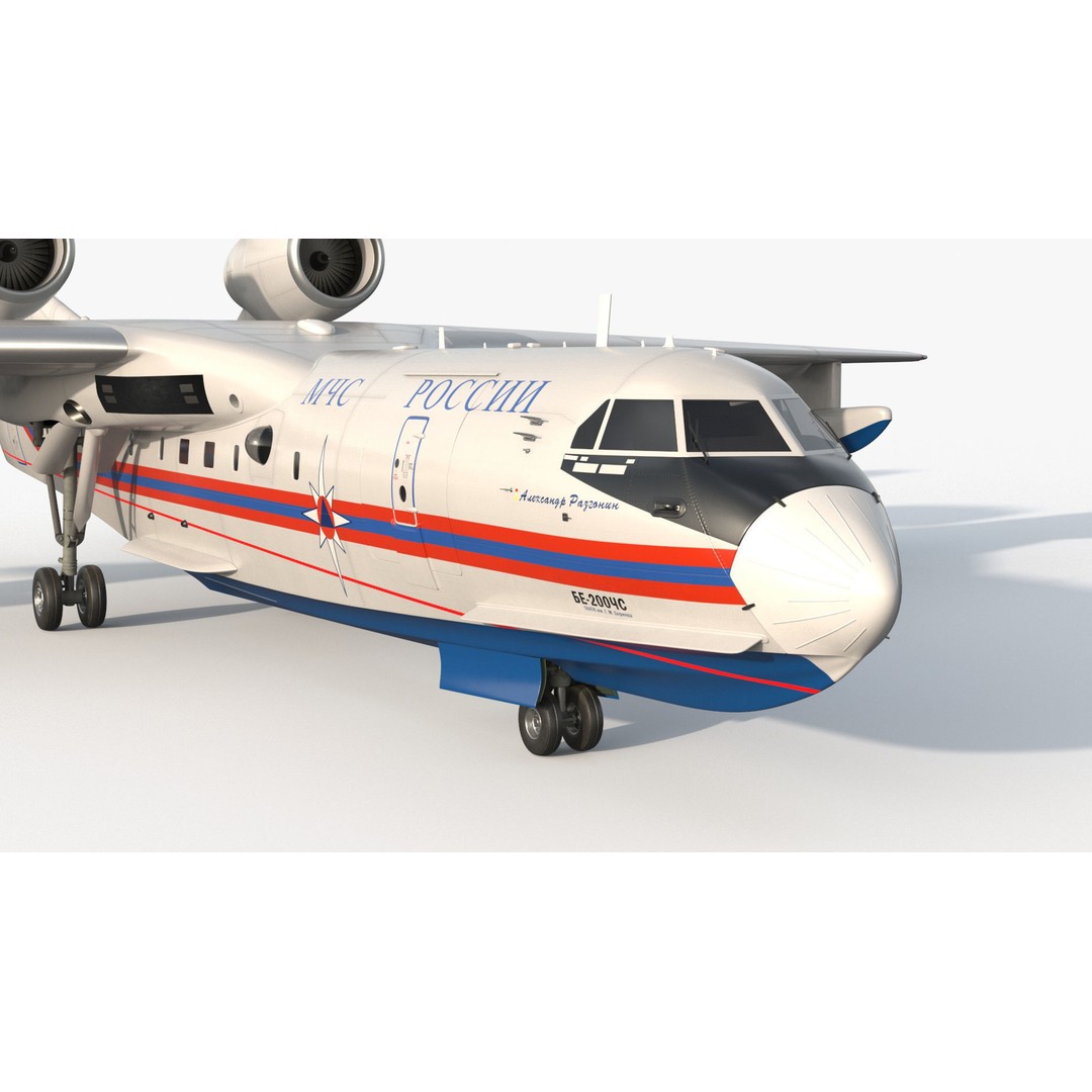 Beriev Be 200 Aircraft 3D Model – High Poly PBR Asset, FBX & OBJ Formats - View 18