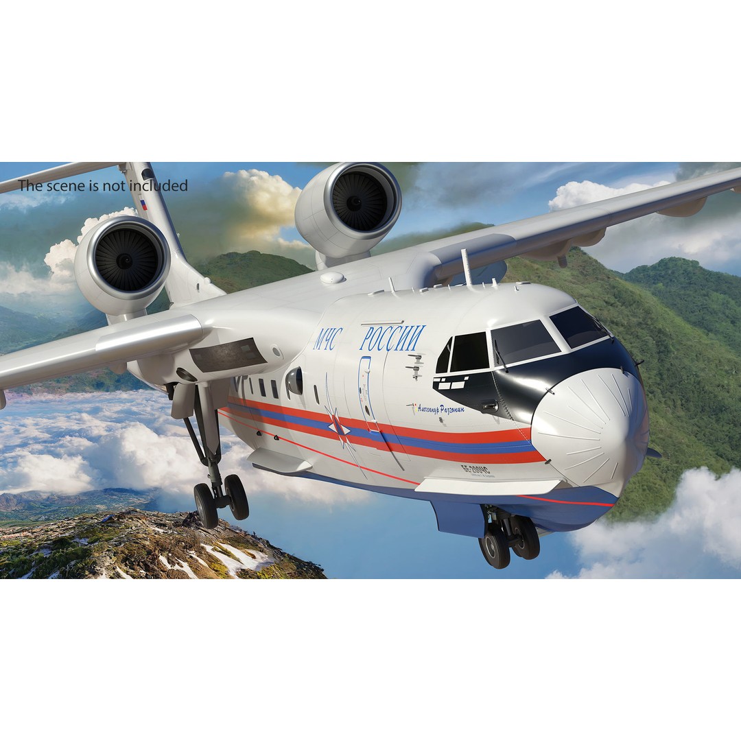 Beriev Be 200 Aircraft 3D Model – High Poly PBR Asset, FBX & OBJ Formats - View 2