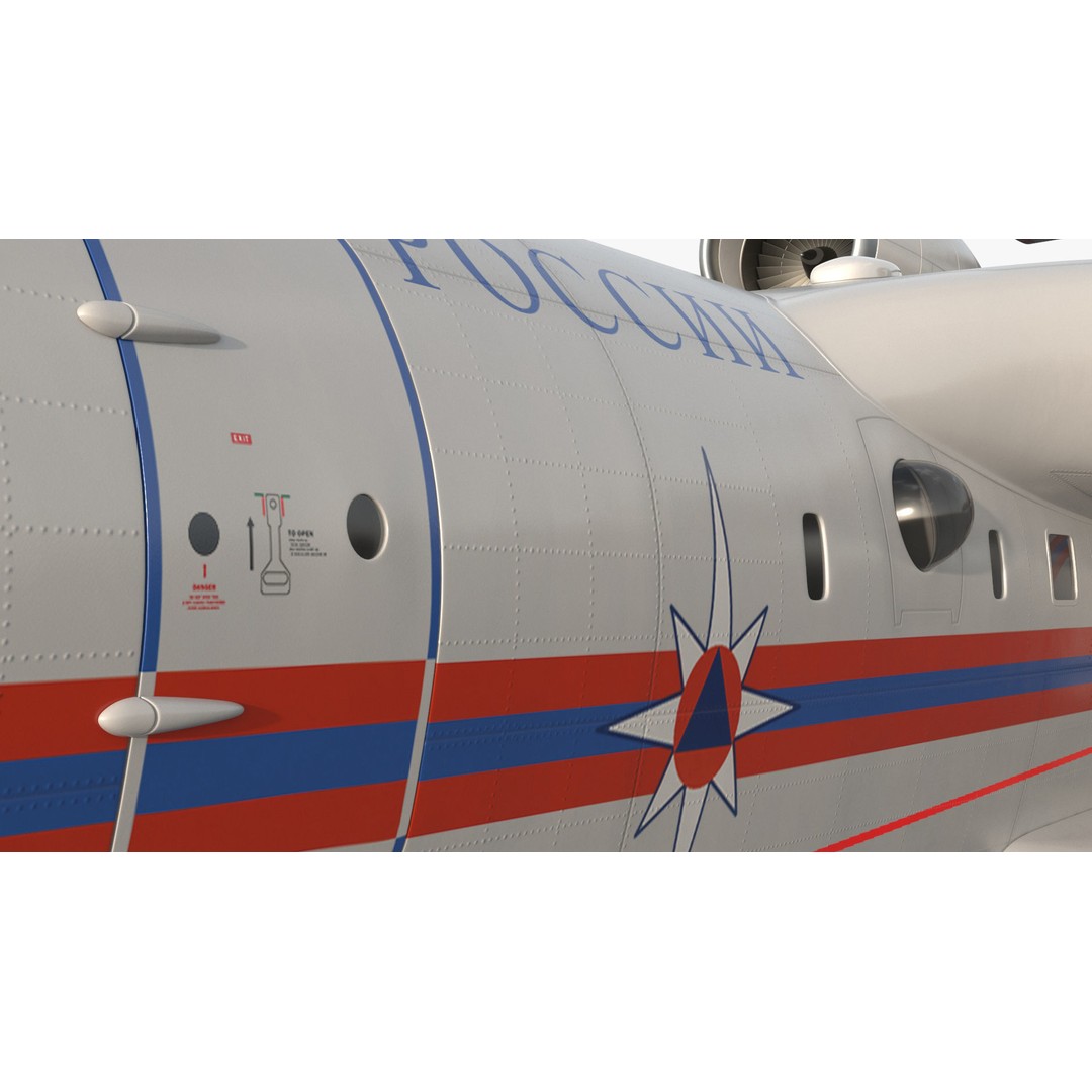 Beriev Be 200 Aircraft 3D Model – High Poly PBR Asset, FBX & OBJ Formats - View 24