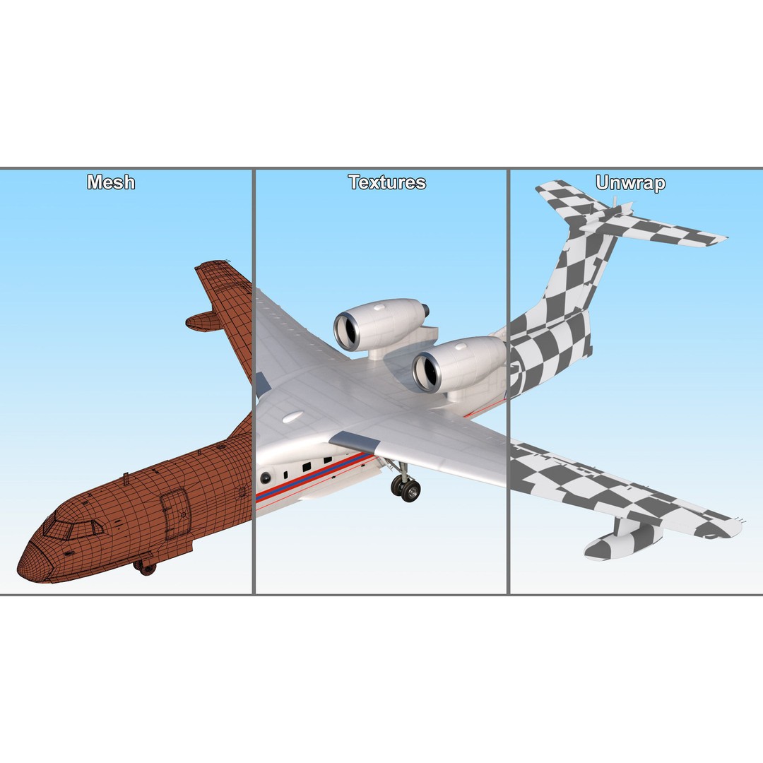Beriev Be 200 Aircraft 3D Model – High Poly PBR Asset, FBX & OBJ Formats - View 26