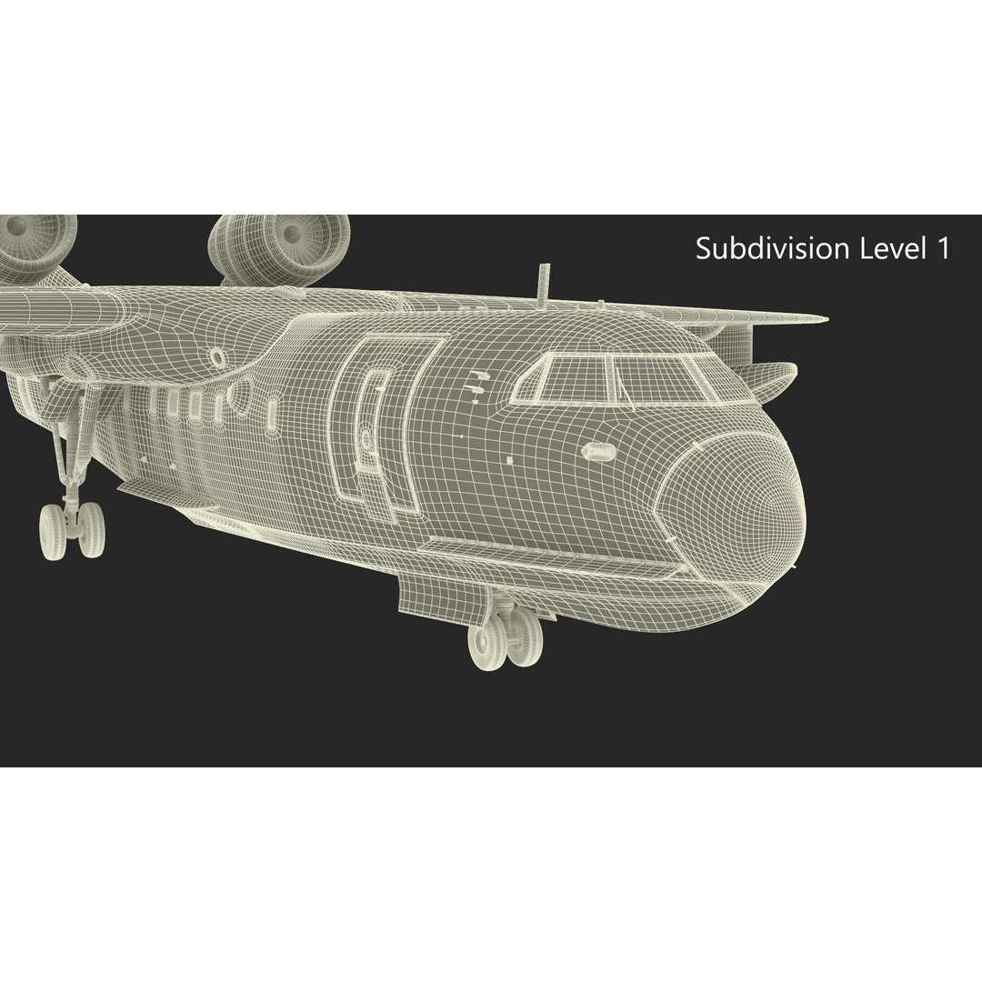 Beriev Be 200 Aircraft 3D Model – High Poly PBR Asset, FBX & OBJ Formats - View 28