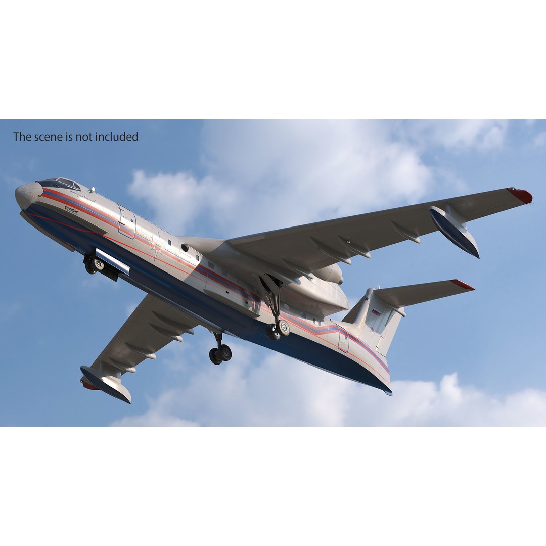 Beriev Be 200 Aircraft 3D Model – High Poly PBR Asset, FBX & OBJ Formats - View 3