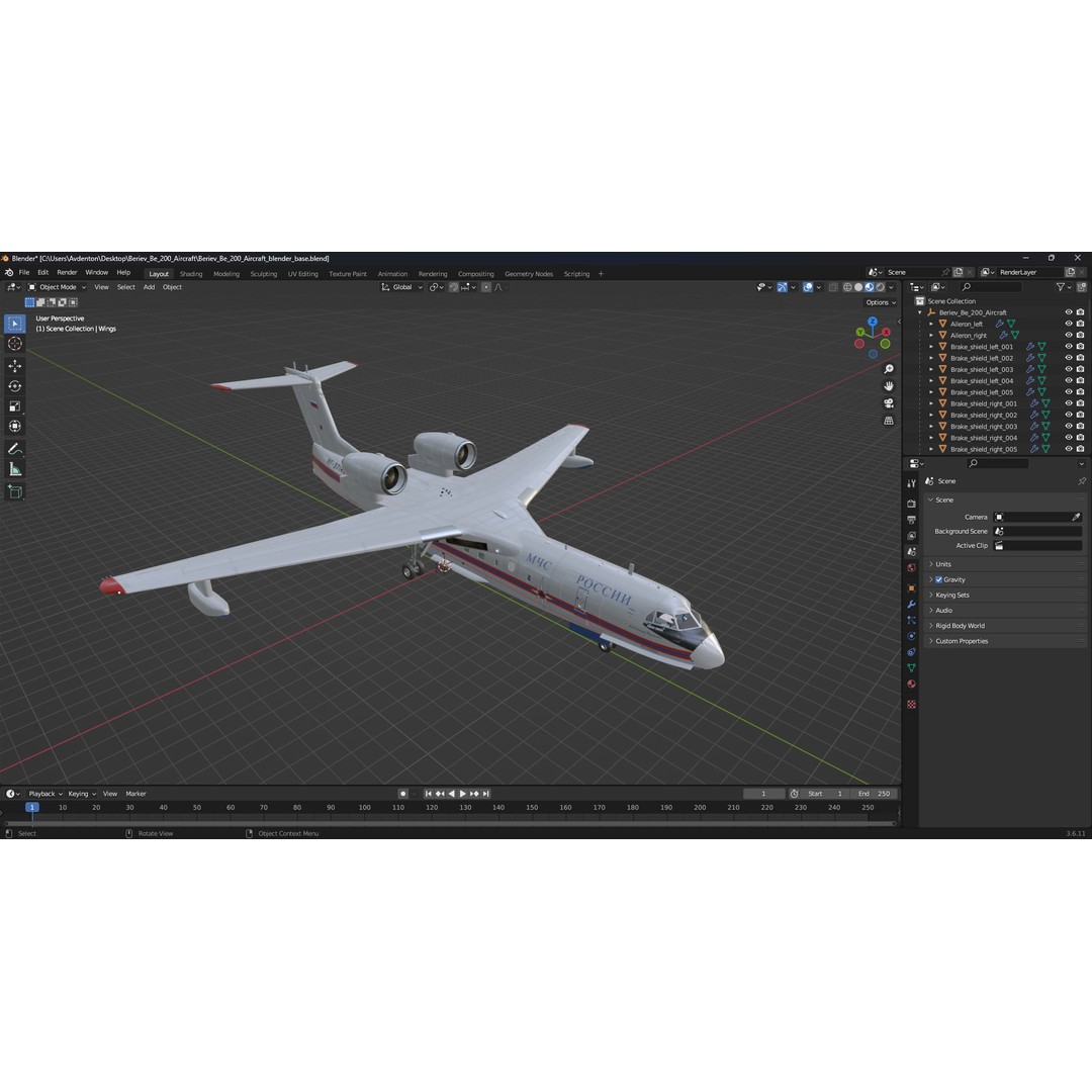 Beriev Be 200 Aircraft 3D Model – High Poly PBR Asset, FBX & OBJ Formats - View 32