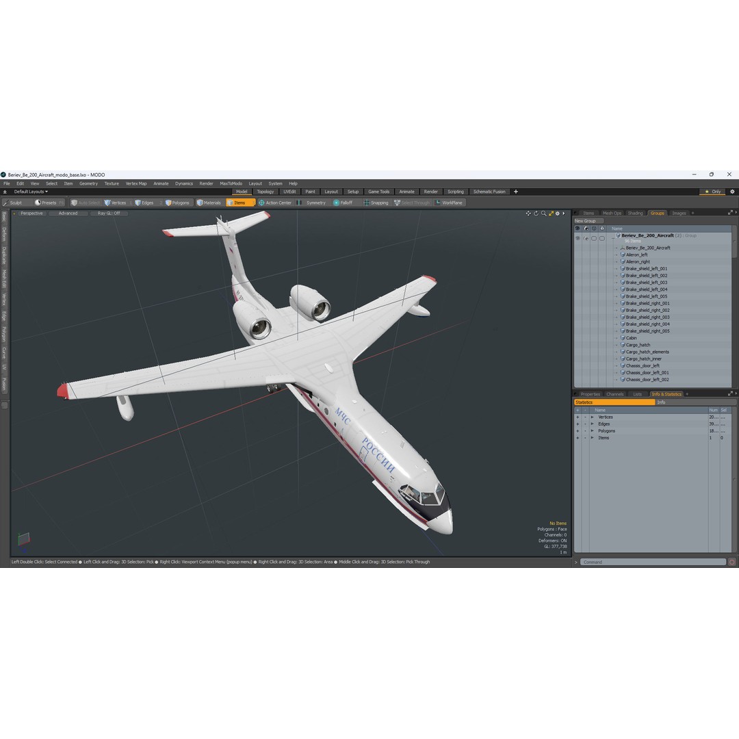Beriev Be 200 Aircraft 3D Model – High Poly PBR Asset, FBX & OBJ Formats - View 33