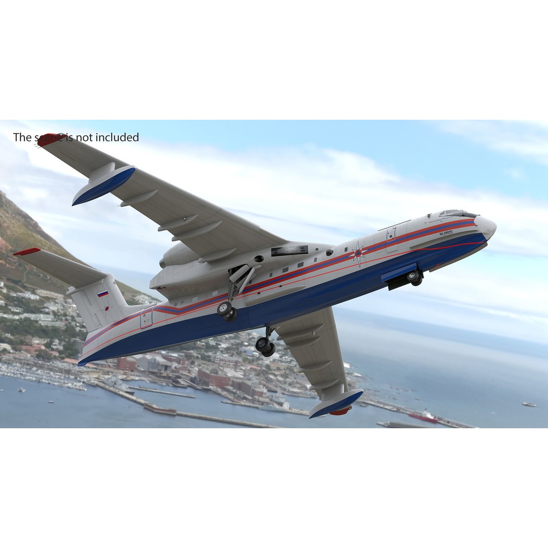 Beriev Be 200 Aircraft 3D Model – High Poly PBR Asset, FBX & OBJ Formats - View 4