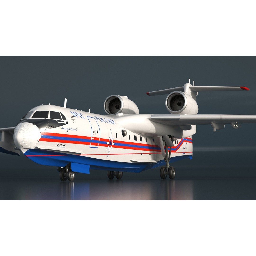 Beriev Be 200 Aircraft 3D Model – High Poly PBR Asset, FBX & OBJ Formats - View 5
