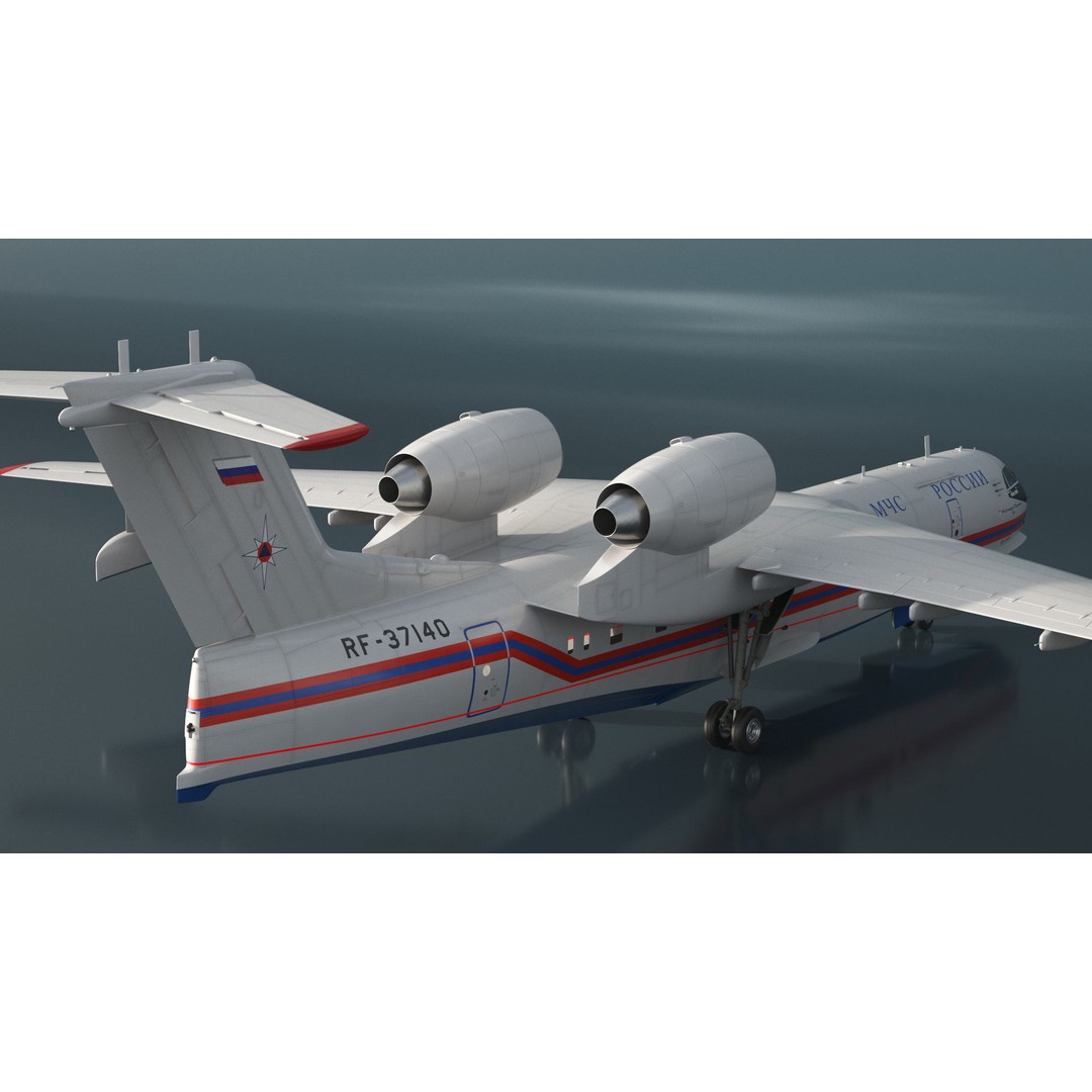 Beriev Be 200 Aircraft 3D Model – High Poly PBR Asset, FBX & OBJ Formats - View 7
