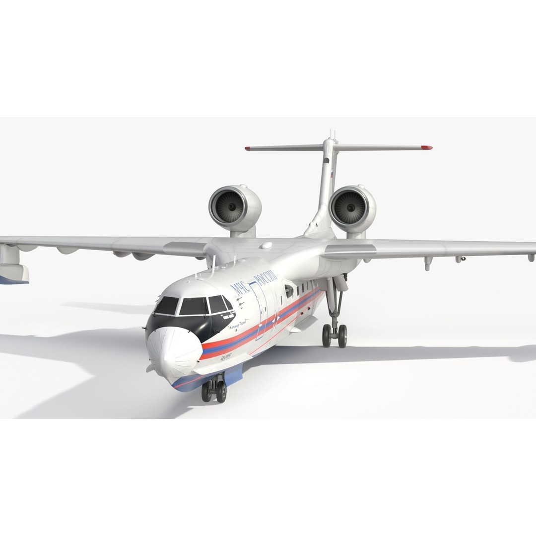 Beriev Be 200 Aircraft 3D Model – High Poly PBR Asset, FBX & OBJ Formats - View 8