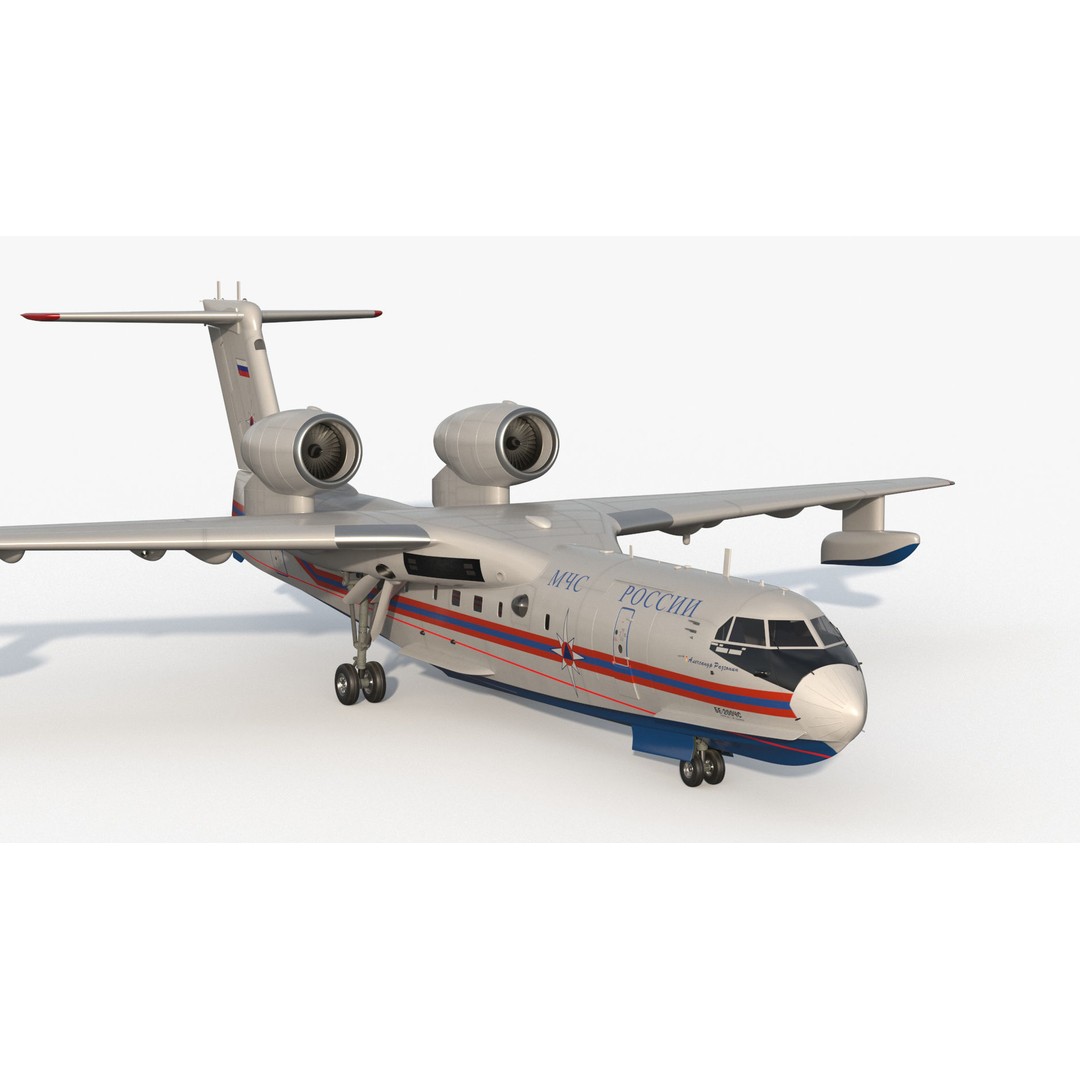 Beriev Be 200 Aircraft 3D Model – High Poly PBR Asset, FBX & OBJ Formats - View 9