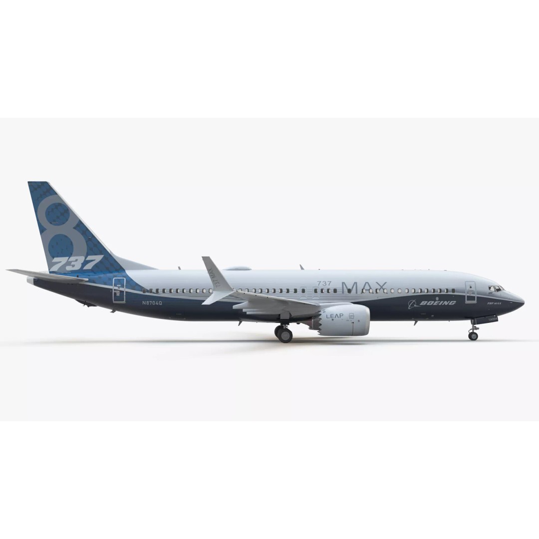 Boeing 737 MAX 8 3D Model – Rigged for Animation, Cinema 4D - View 13