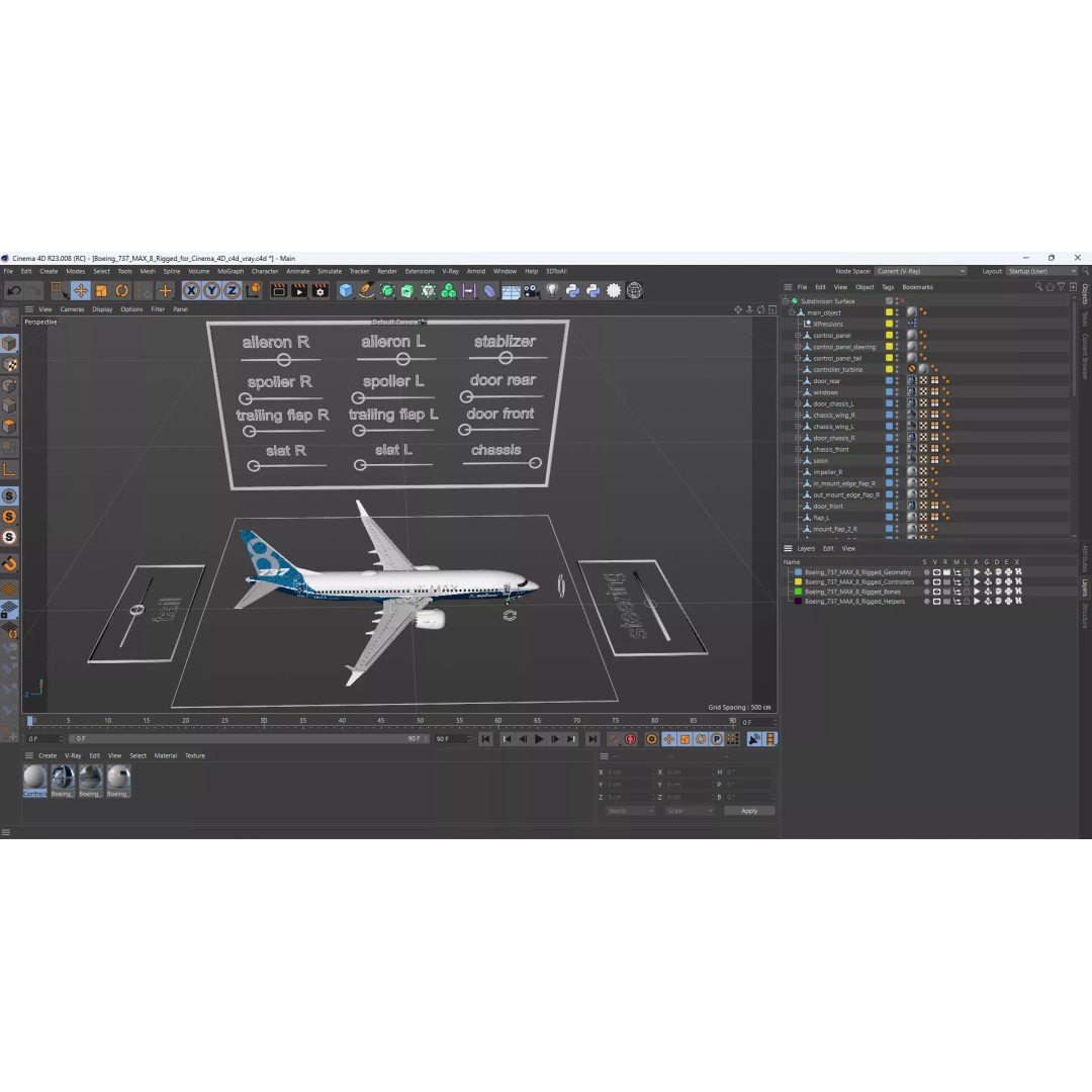 Boeing 737 MAX 8 3D Model – Rigged for Animation, Cinema 4D - View 23