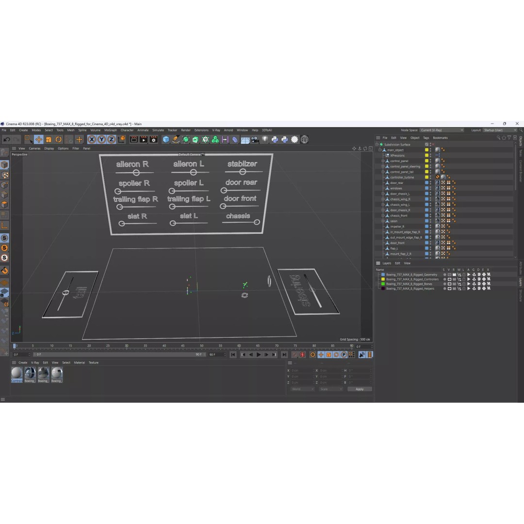 Boeing 737 MAX 8 3D Model – Rigged for Animation, Cinema 4D - View 24
