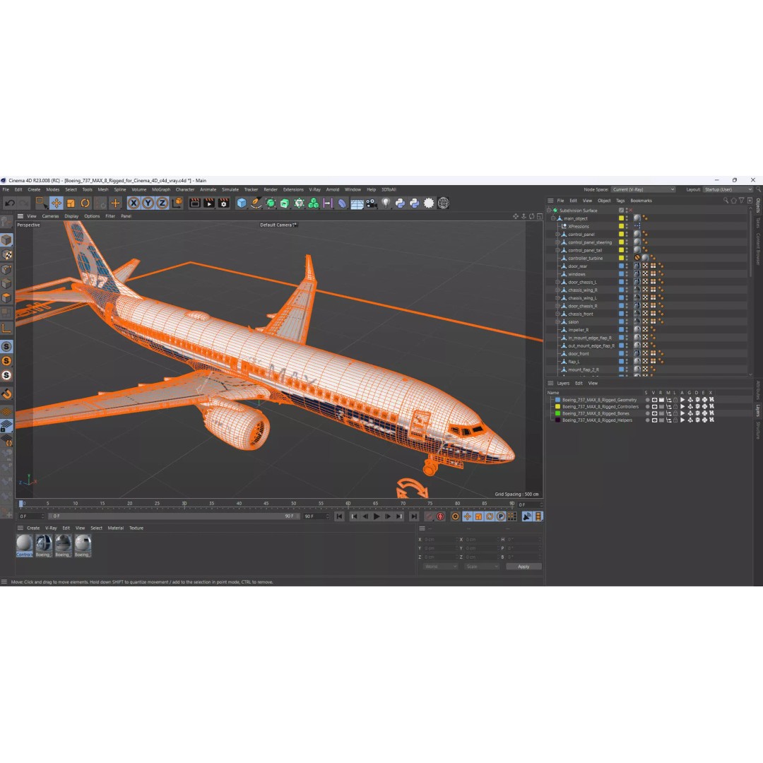 Boeing 737 MAX 8 3D Model – Rigged for Animation, Cinema 4D - View 25