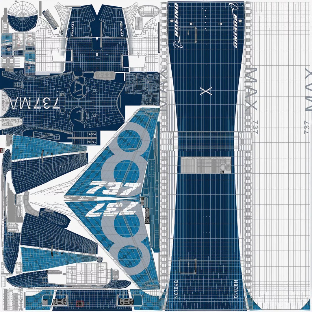 Boeing 737 MAX 8 3D Model – Rigged for Animation, Cinema 4D - View 27