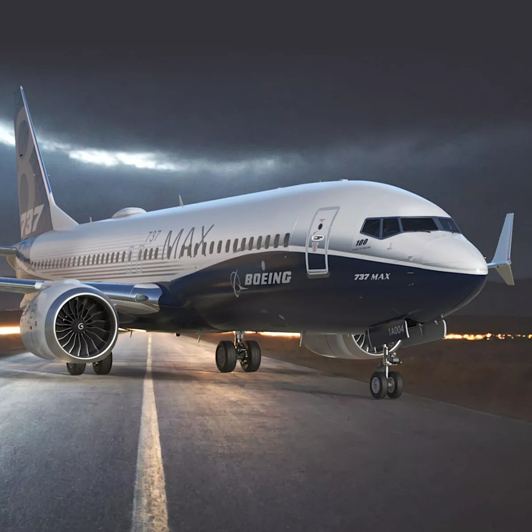Boeing 737 MAX 8 3D Model – Rigged for Animation, Cinema 4D - View 3