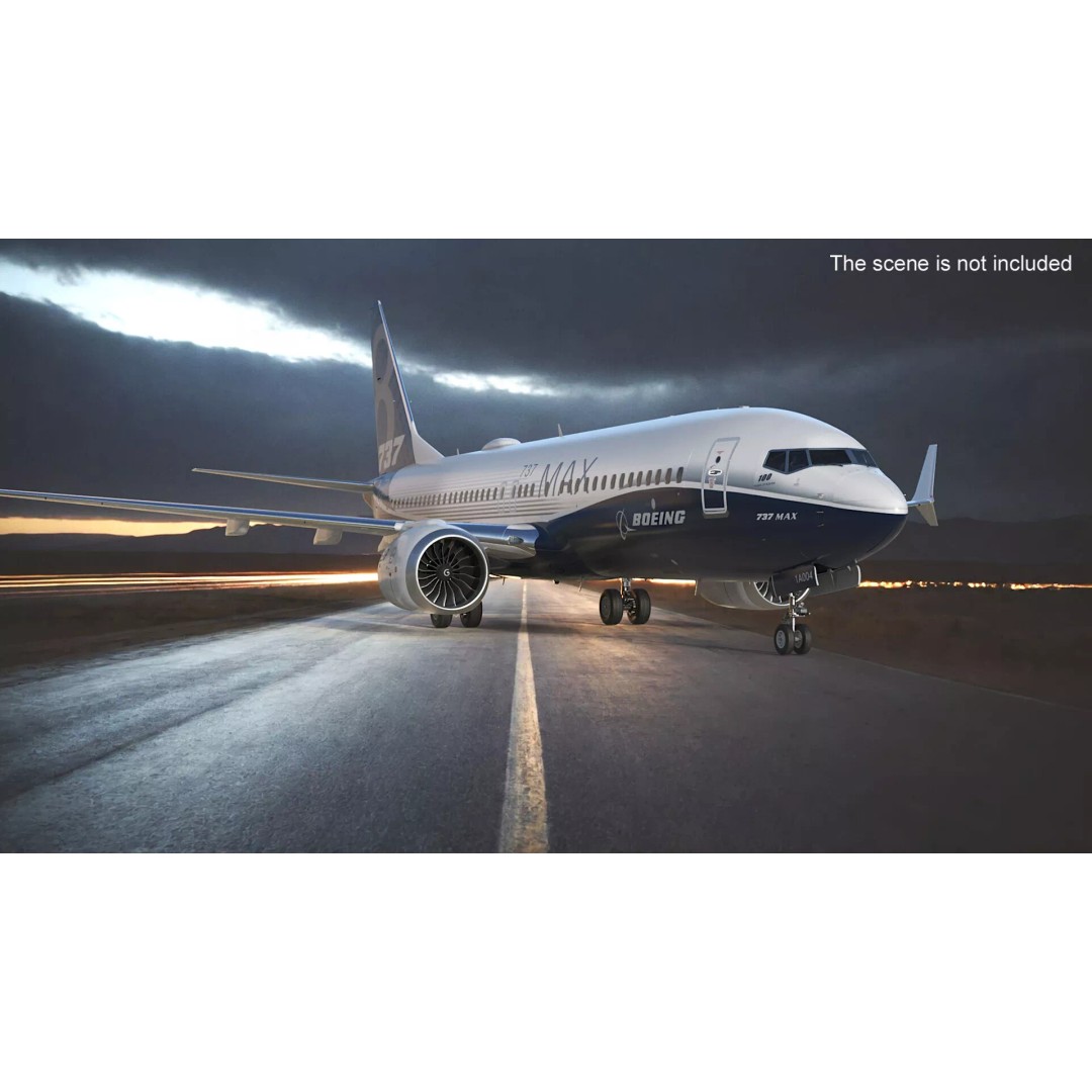 Boeing 737 MAX 8 3D Model – Rigged for Animation, Cinema 4D - View 4