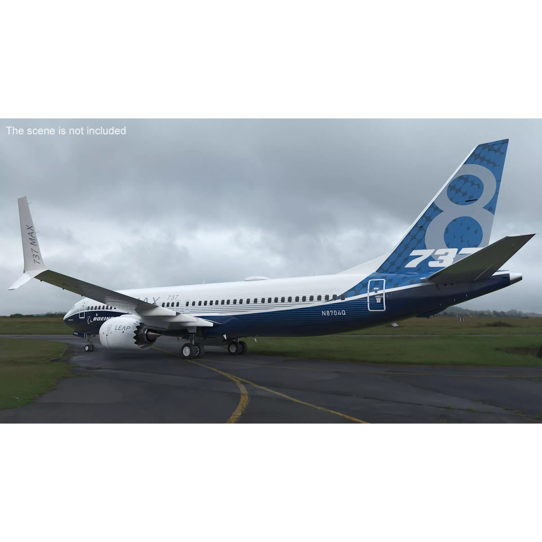 Boeing 737 MAX 8 3D Model – Rigged for Animation, Cinema 4D - View 5