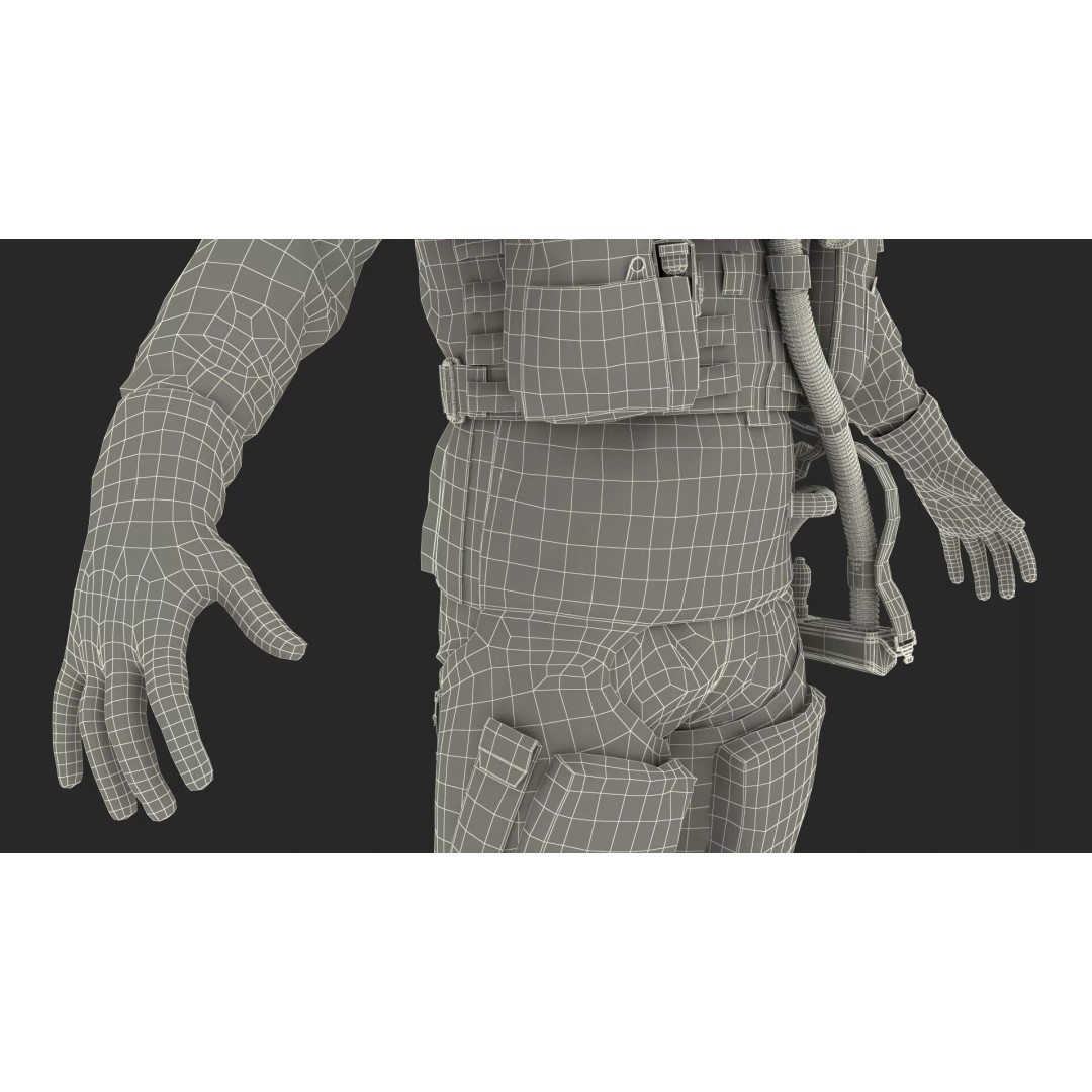 USAF Pilot 3D Model – A-Pose Character with PBR Textures, Cinema 4D - View 25