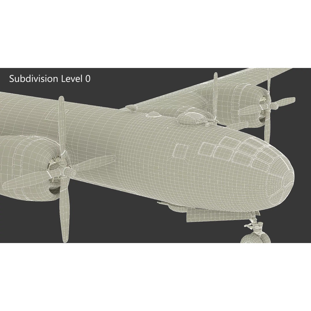 Boeing B-29 FIFI 3D Model – High Poly Aircraft, FBX, PBR Textures - View 25