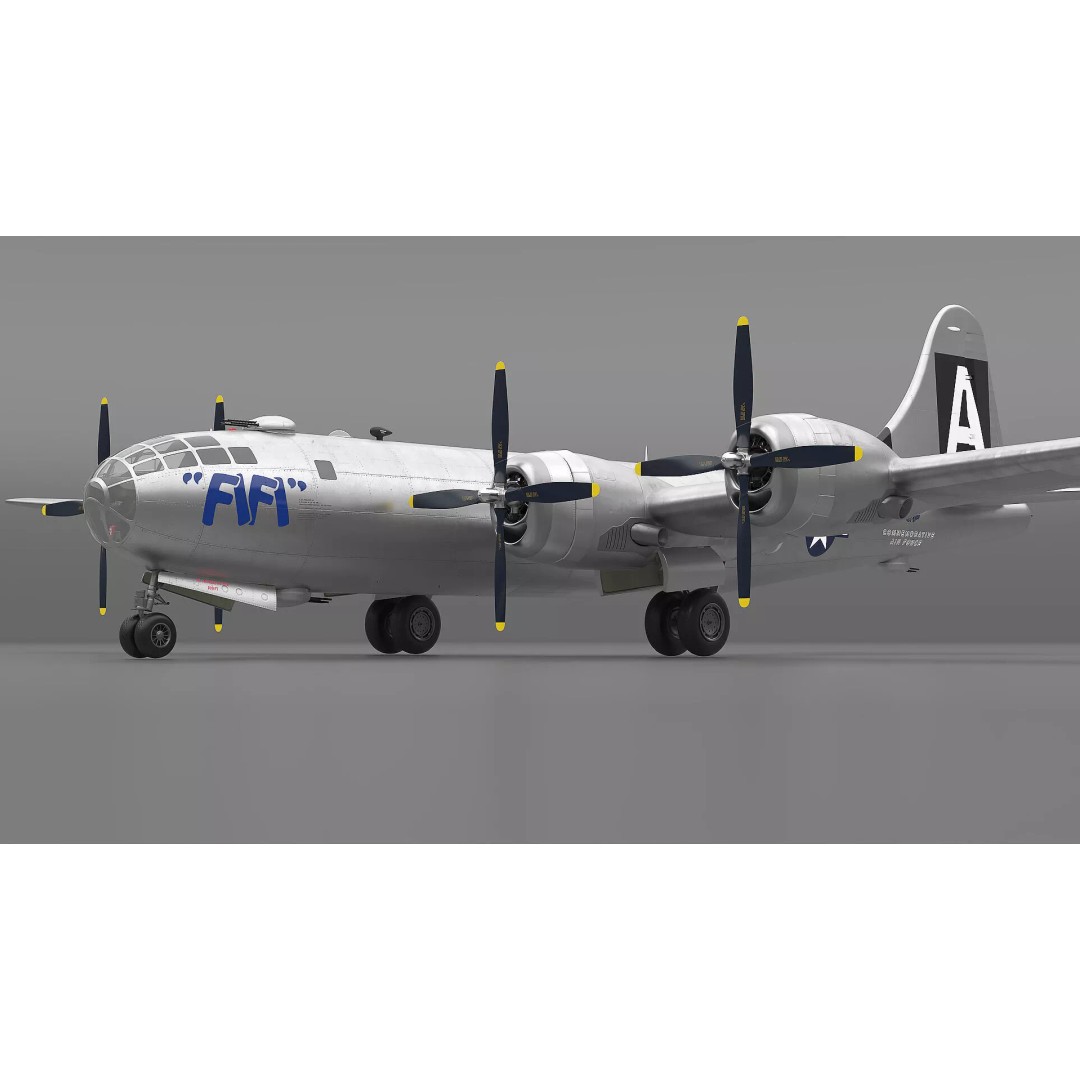 Boeing B-29 FIFI 3D Model – High Poly Aircraft, FBX, PBR Textures - View 5