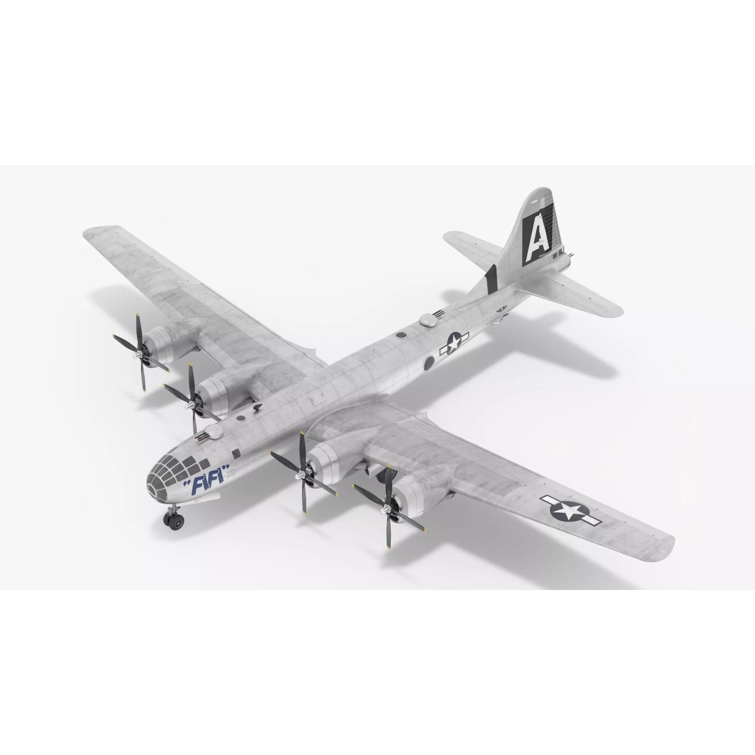 Boeing B-29 FIFI 3D Model – High Poly Aircraft, FBX, PBR Textures - View 7