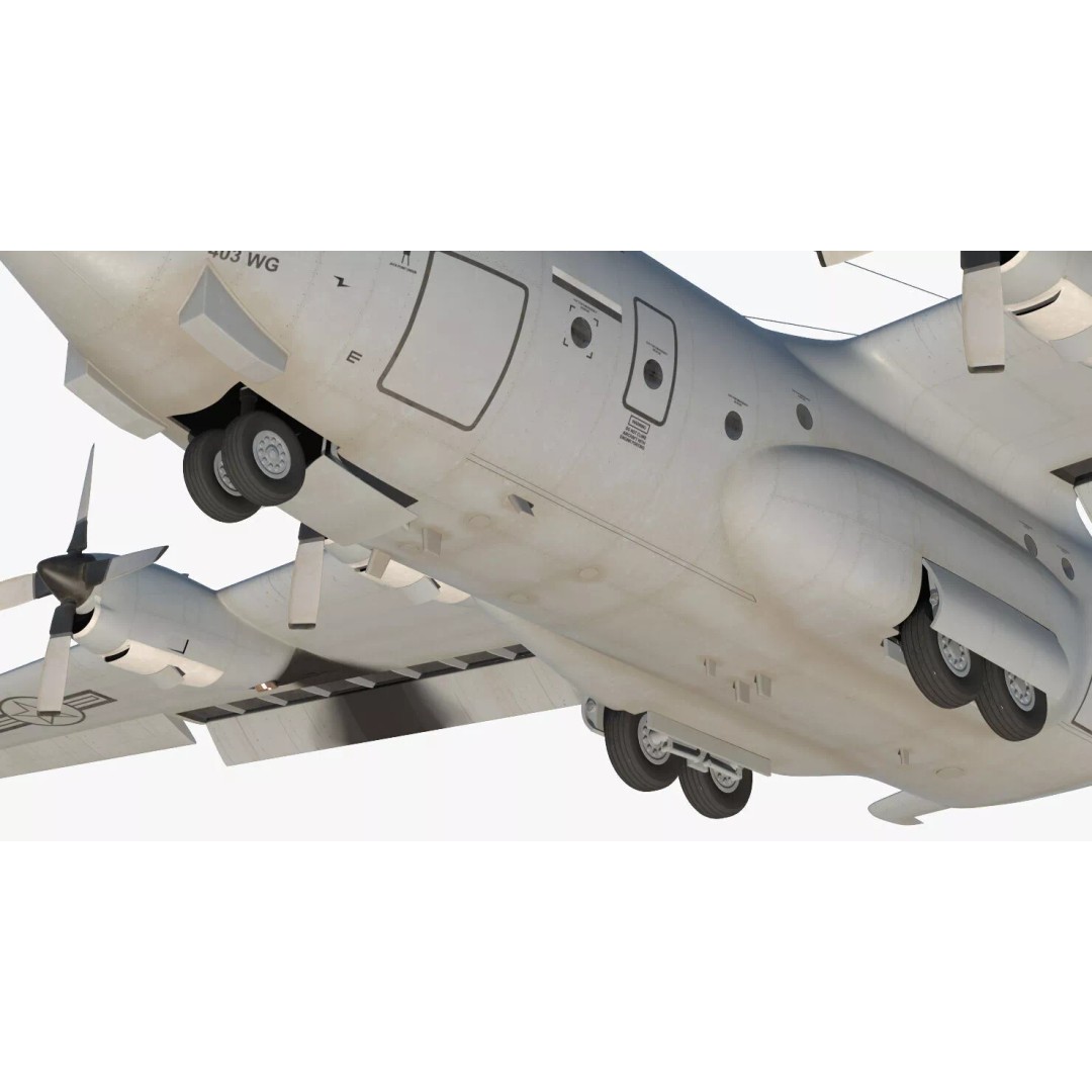 Lockheed C 130 Hercules 3D Model – Rigged Military Transport Aircraft - View 13
