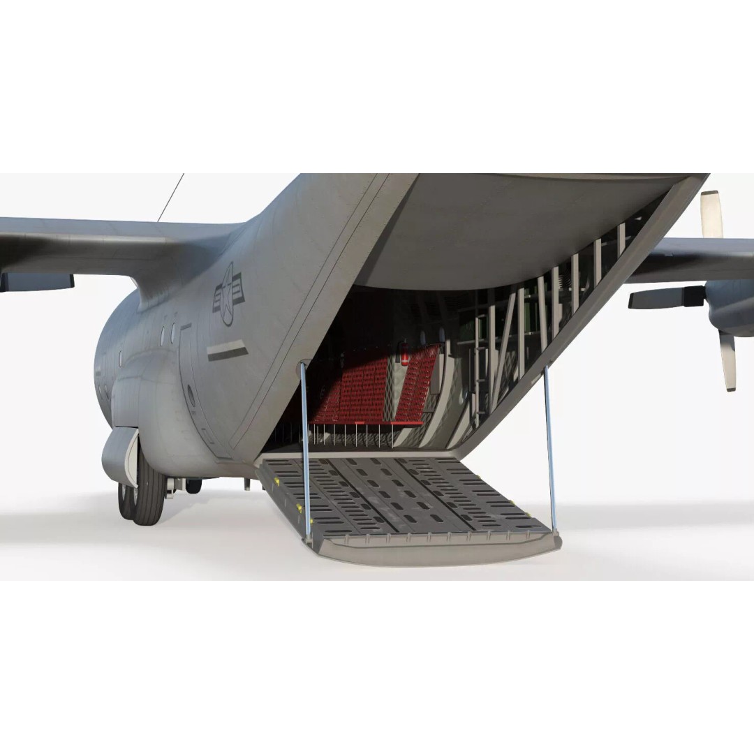 Lockheed C 130 Hercules 3D Model – Rigged Military Transport Aircraft - View 15