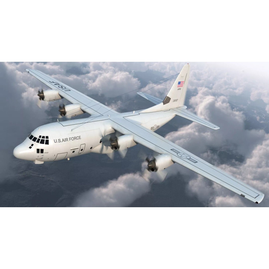 Lockheed C 130 Hercules 3D Model – Rigged Military Transport Aircraft - View 2